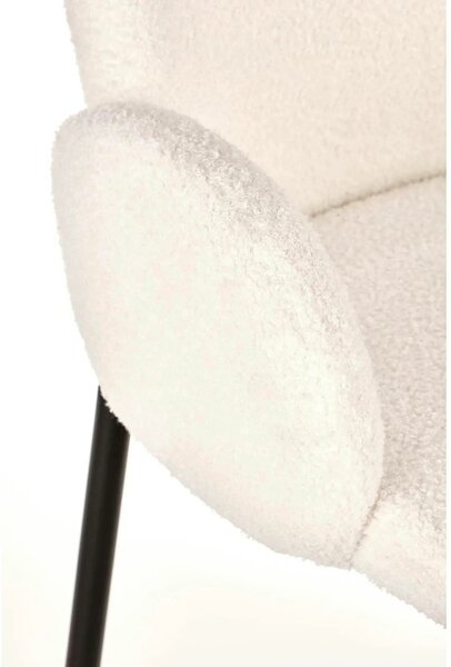 Scaun K477, crem/negru, stofa/metal, 58x58x89 cm