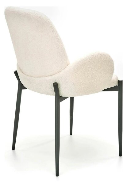 Scaun K477, crem/negru, stofa/metal, 58x58x89 cm