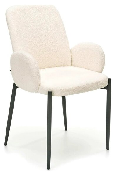 Scaun K477, crem/negru, stofa/metal, 58x58x89 cm