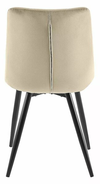 Scaun bej tapitat RALPH, stofa catifelata/metal, 51x42x88 cm