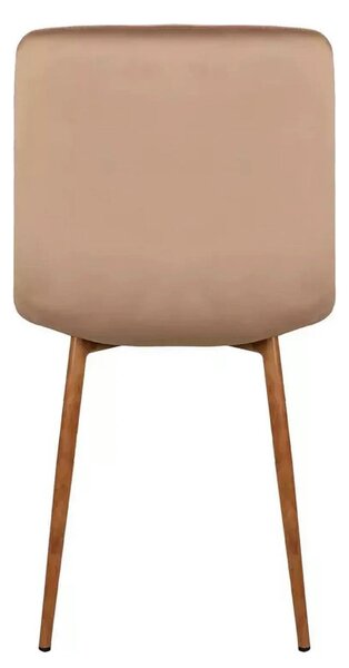 Scaun tapitat MILA D, bej deschis/stejar, stofa catifelata/metal, 45x4