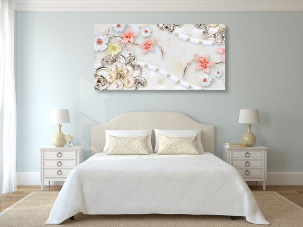 Tablou bijuterii florale de lux