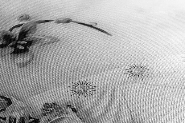 Tablou bijuterii florale de lux în design alb-negru
