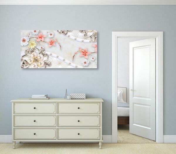 Tablou bijuterii florale de lux