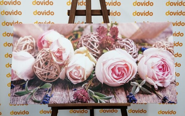 Tablou compoziție florală festivă de trandafiri