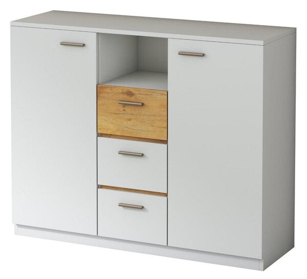 Comoda EFFECT, alb andersen/stejar lancelot, PAL, 130x42x105 cm