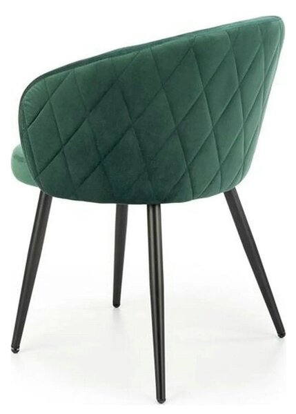 Scaun K430, verde/negru, stofa catifelata/metal, 61x54x77 cm