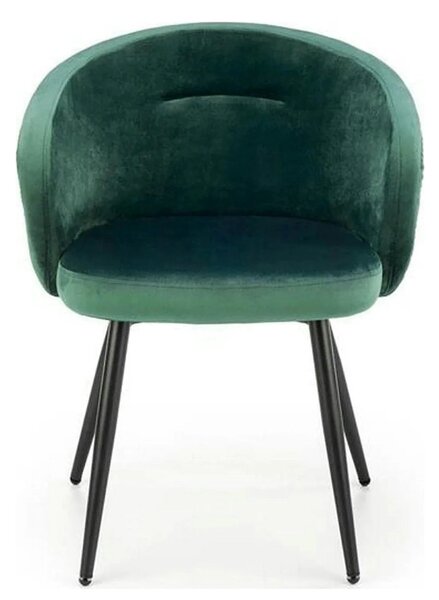 Scaun K430, verde/negru, stofa catifelata/metal, 61x54x77 cm