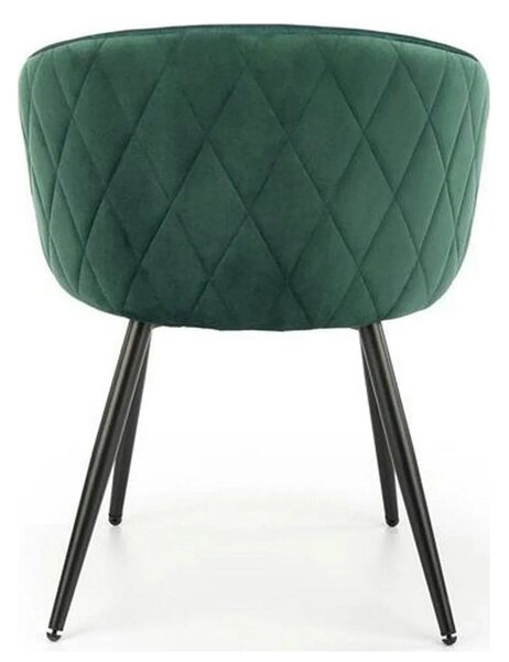 Scaun K430, verde/negru, stofa catifelata/metal, 61x54x77 cm