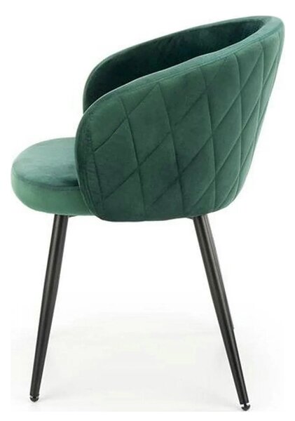 Scaun K430, verde/negru, stofa catifelata/metal, 61x54x77 cm