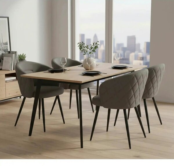 Scaun K430, gri, stofa/metal, 61x54x77 cm