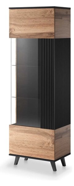 Vitrina RANDOM, stejar wotan/negru, PAL furniruit/polipropilena, 60x40
