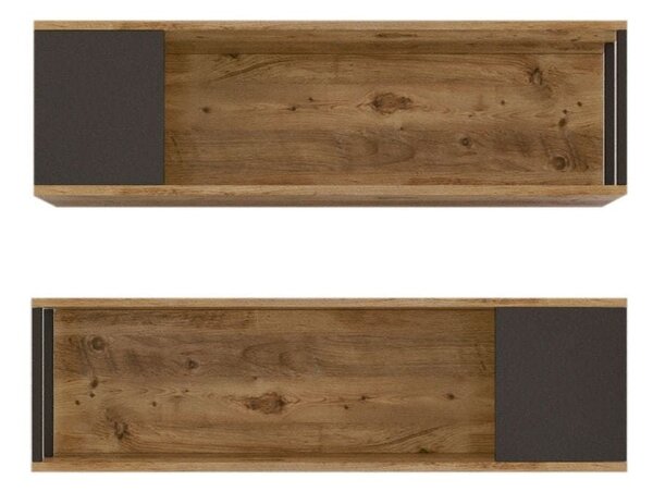 Set 2 rafturi VG18 - A, nuc/gri, PAL melaminat, 100x22x30 cm