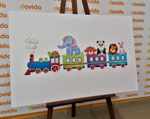Tablou trenuleț cu animaluțe