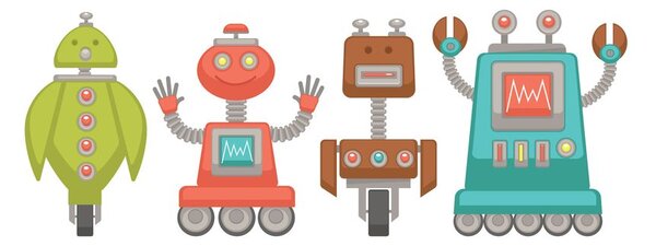 Tablou familie de roboți
