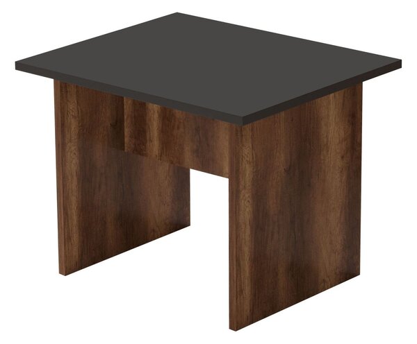 Masuta cafea, nuc/gri, PAL melaminat, 60x50x46 cm