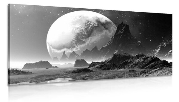 Tablou peisajul fantasy în design alb-negru