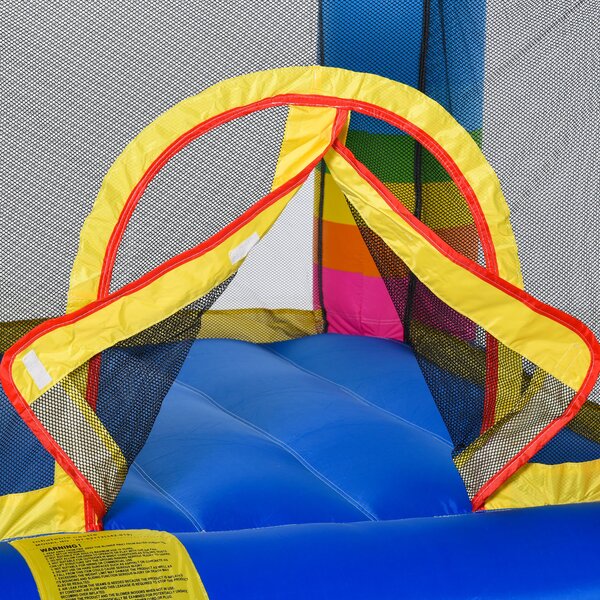 Castel Gonflabil pentru Copii Outsunny cu Trambulina si Piscina, Pompa Electrica Inclusa 290x200x155cm, Multicolor | Aosom Romania