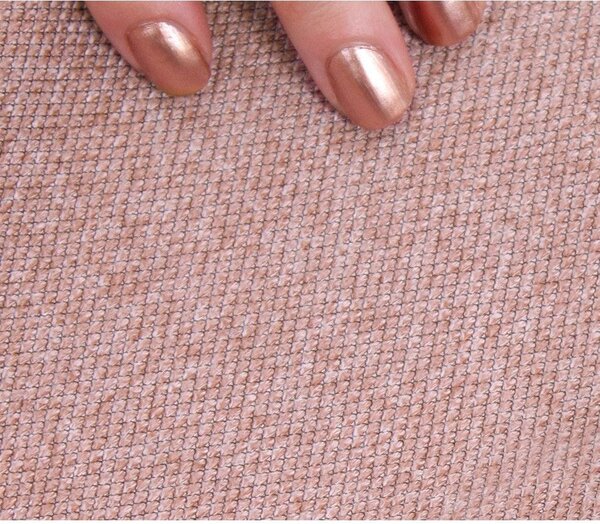 Taburet COPPER 44, roz/cupru, material textil/otel, 40x40x42 cm