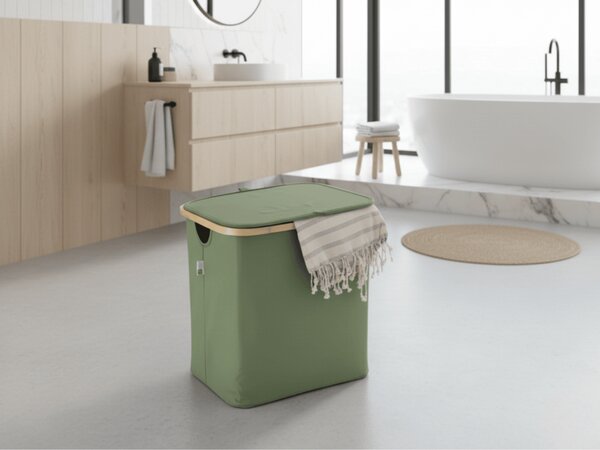 Cos pentru rufe NOLVIO 50 L, verde
