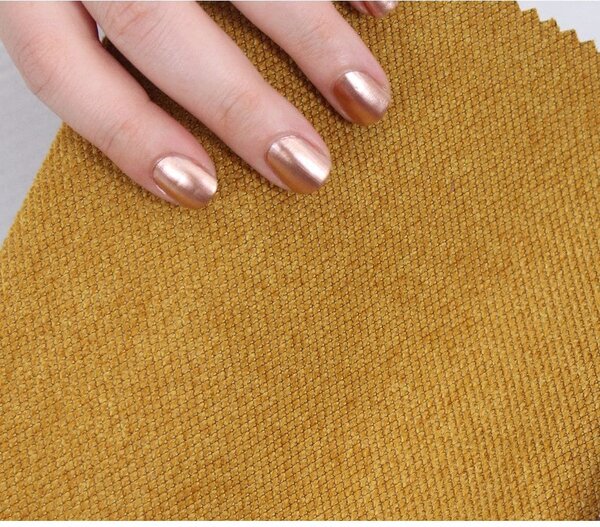 Taburet COPPER 49, galben/cupru, material textil/otel, 40x40x42 cm