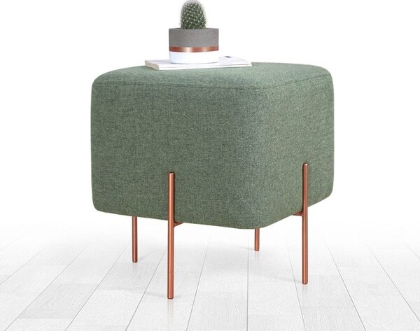 Taburet COPPER 52, stofa clasica verde, 40x40x42 cm