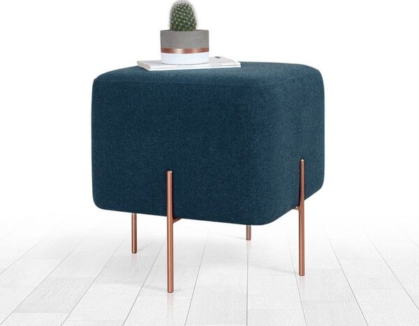 Taburet COPPER 62, stofa clasica albastru inchis, 40x40x42 cm