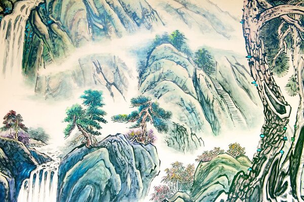 Tablou pictura peisagistică chineză
