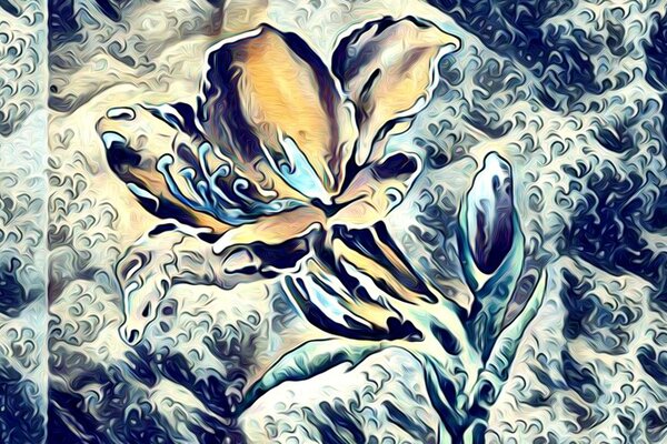 Tablou floare de artă abstractă