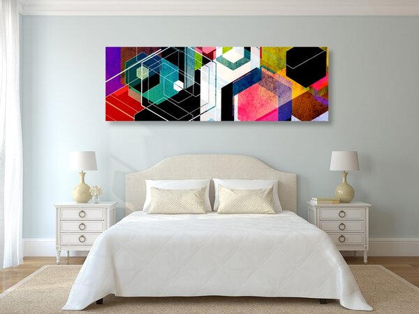 Tablou ornament geometric viu colorat