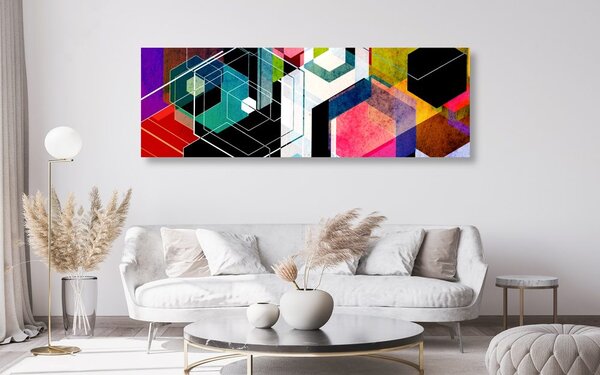 Tablou ornament geometric viu colorat