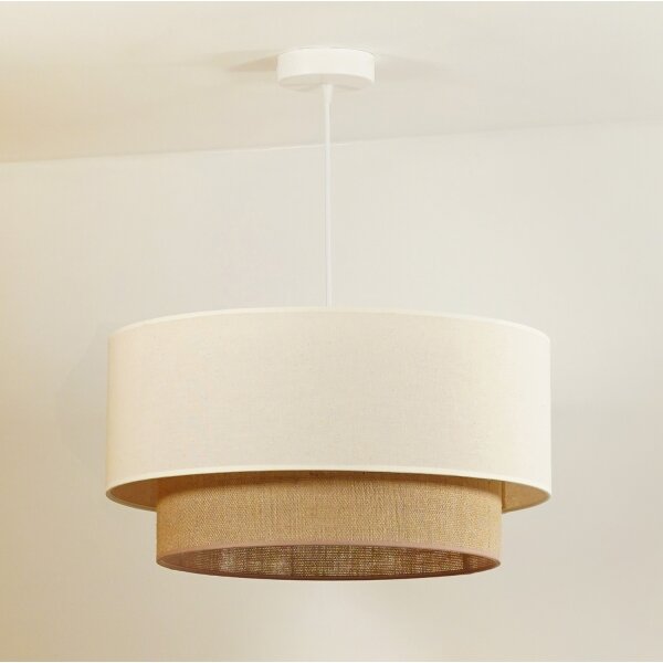 Lustră pe cablu Duolla BOHO 1xE27/40W/230V d. 45 cm crem/maro