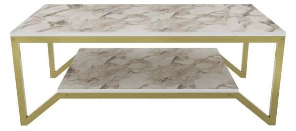 Masuta cafea Flora, auriu/bej, PAL, 120x60x46 cm