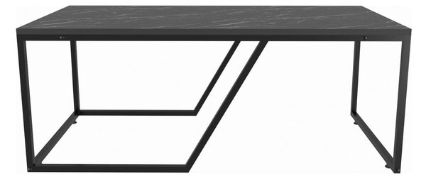 Masuta cafea Wendy, negru cu efect de marmura, PAL melaminat, 120x60x4
