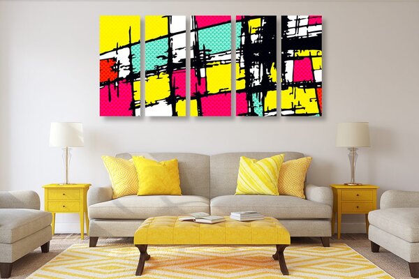 Tablou 5-piese pop-art elegant