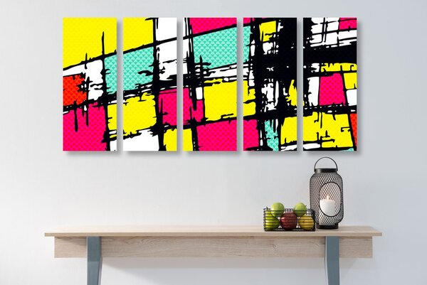Tablou 5-piese pop-art elegant