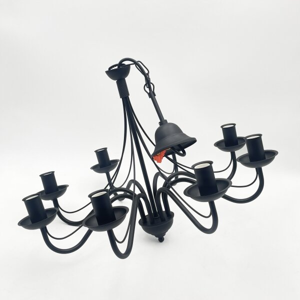 Candelabru cu lanț ANTON 8xE14/60W/230V negru