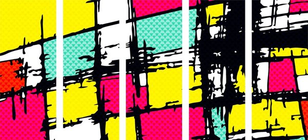 Tablou 5-piese pop-art elegant