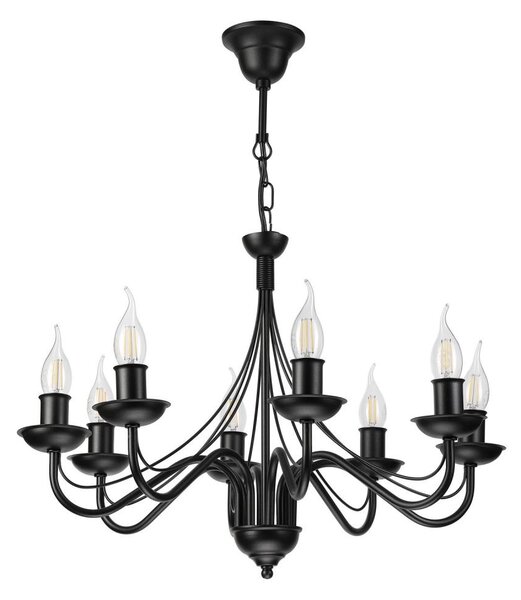 Candelabru cu lanț ANTON 8xE14/60W/230V negru