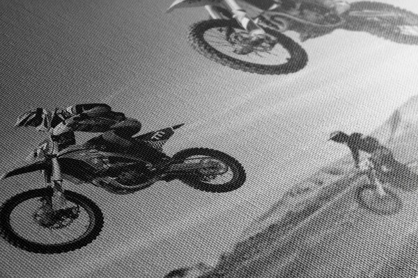 Tablou pentru motocicliști în design alb-negru