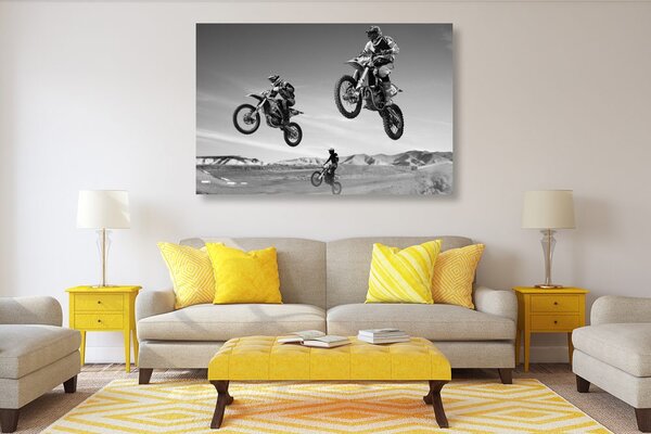 Tablou pentru motocicliști în design alb-negru