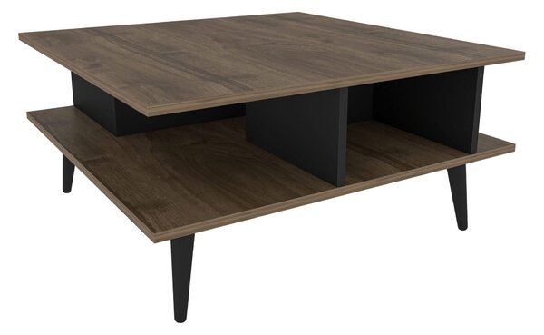 Masuta cafea Akya, nuc, PAL, 89x89x44 cm