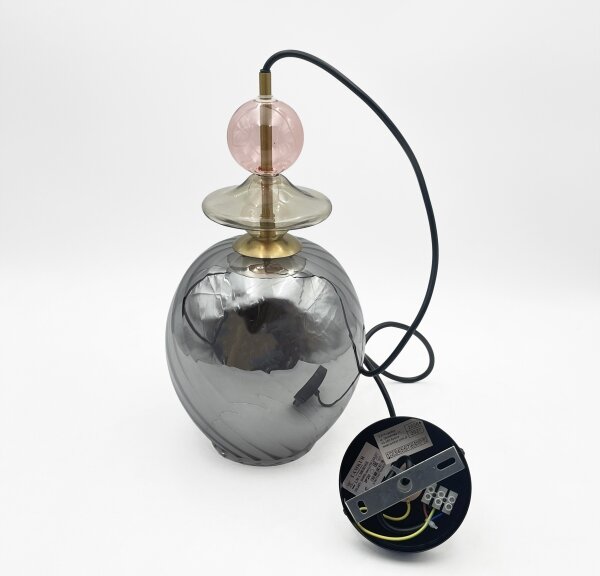 Pendul pe cablu VELLO, 1xE27/15W/230V, negru/roz prăfuit/bej/negru