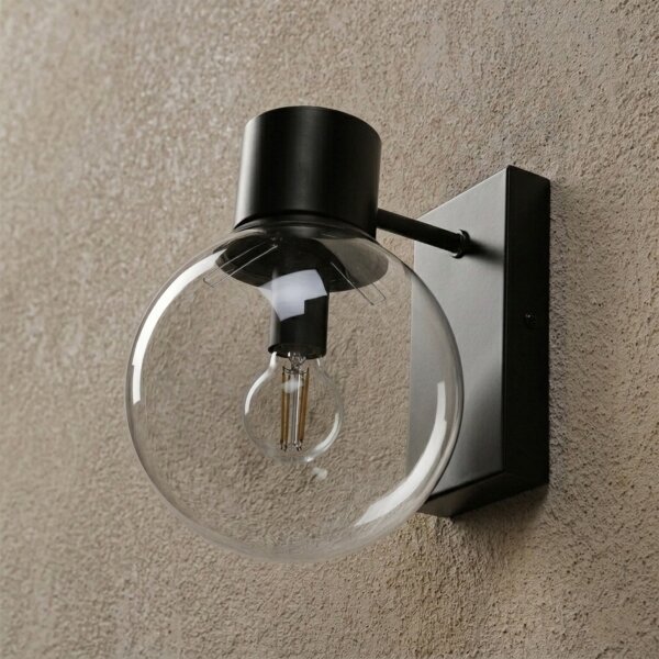 Aplica de perete SFERIO, 1xE14/5W/230V, negru/transparent
