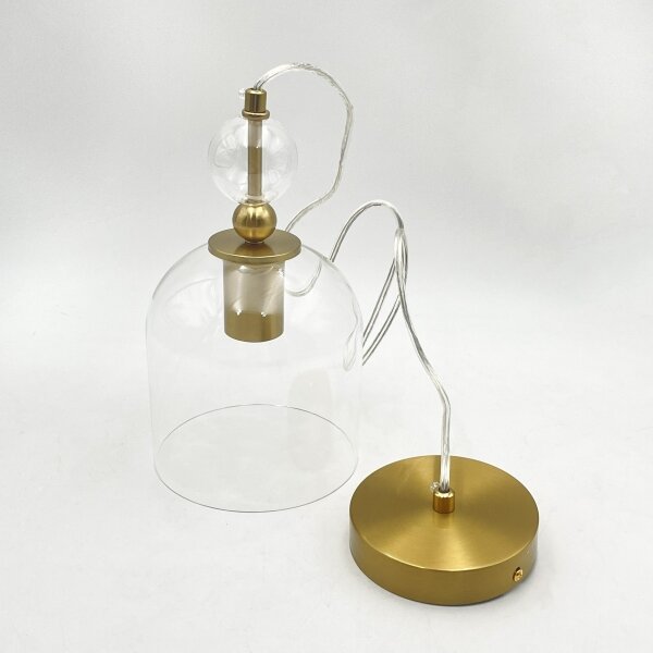 Pendul pe cablu VELARE 1xE27/15W/230V auriu/transparent