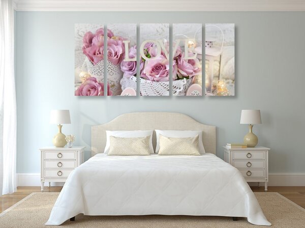 Tablou 5-piese decor romantic în stilul vintage