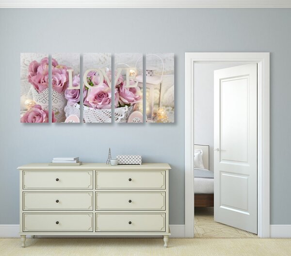Tablou 5-piese decor romantic în stilul vintage