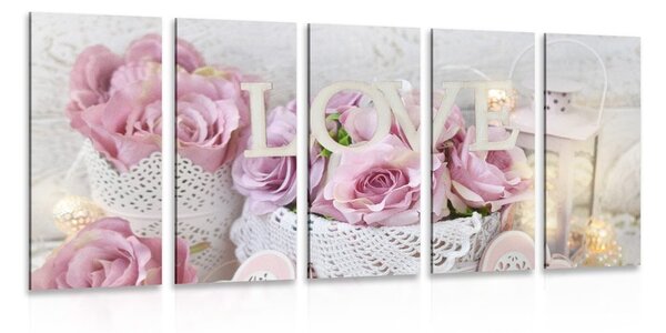 Tablou 5-piese decor romantic în stilul vintage