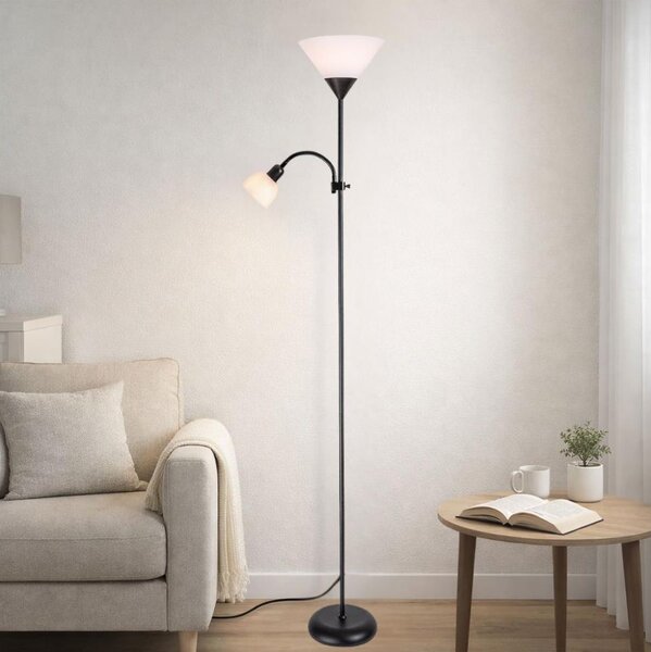 BRILAGI - Lampadar ARIANA 1xE27/100W/230V + 1xE14/25W negru