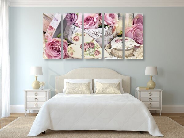 Tablou 5-piese stilul vintage romantic